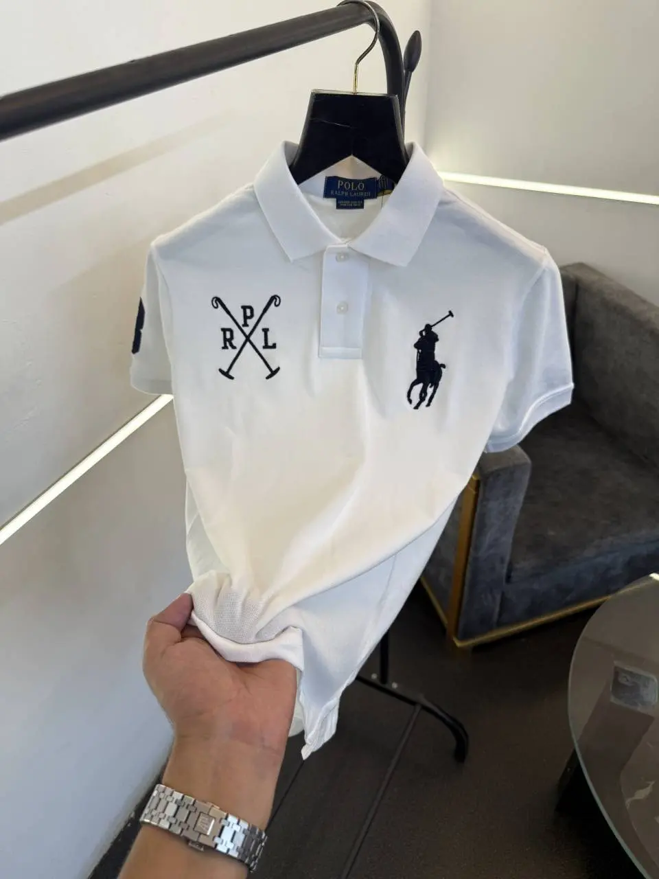 Ralph lauren imported embroidery sale logo polo tshirt white - Image 2