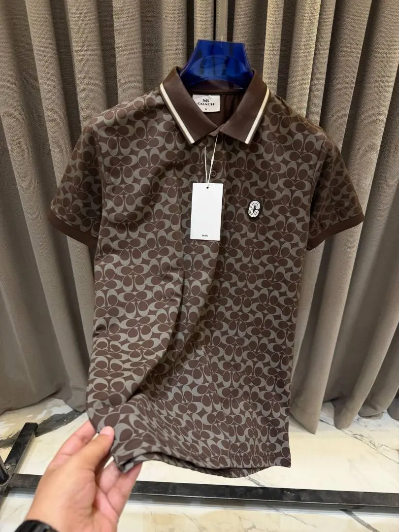 Coac Chest Logo Box Pack Polo T-shirt Dark Brown - Image 2