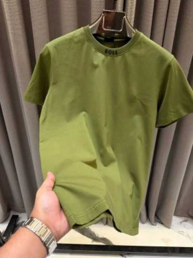 Boss Chinese Collar Round Neck T-shirt Green - Image 2