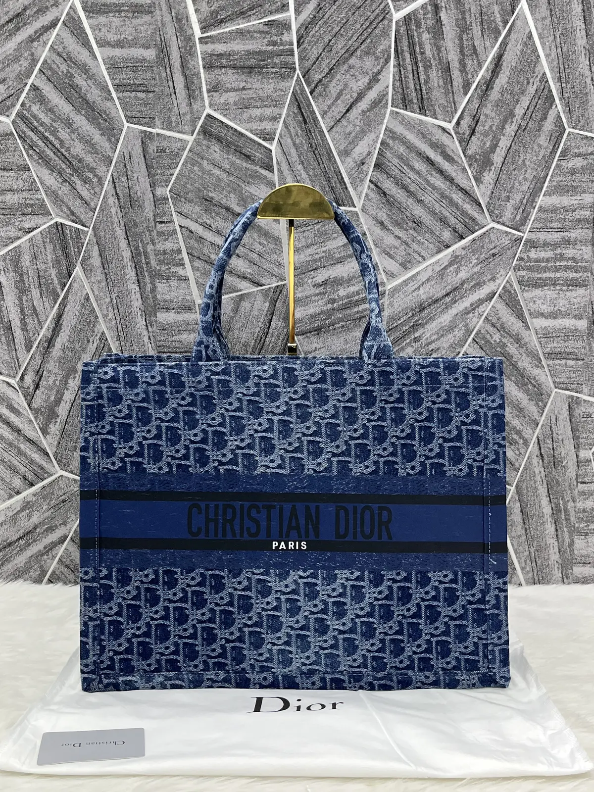 Dior Book Tote Denim With DustCover - Image 5