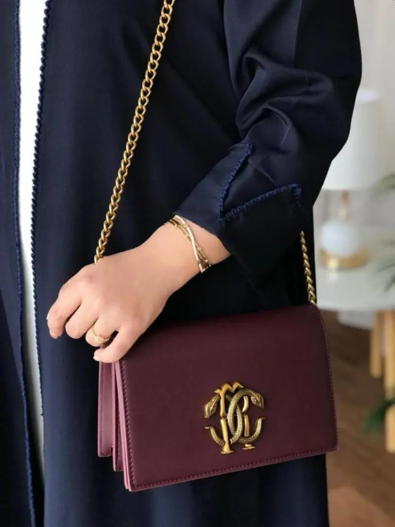 Roberto Cavalli RC Logo Wine Shoulder Sling Bag With Original Box - Image 2