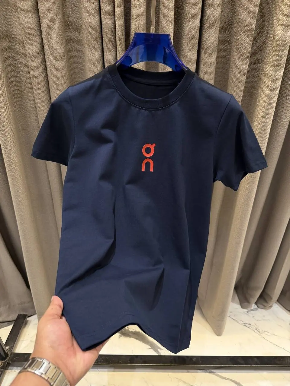 On Cloud Navy Premium Round Neck Tshirt - Image 2