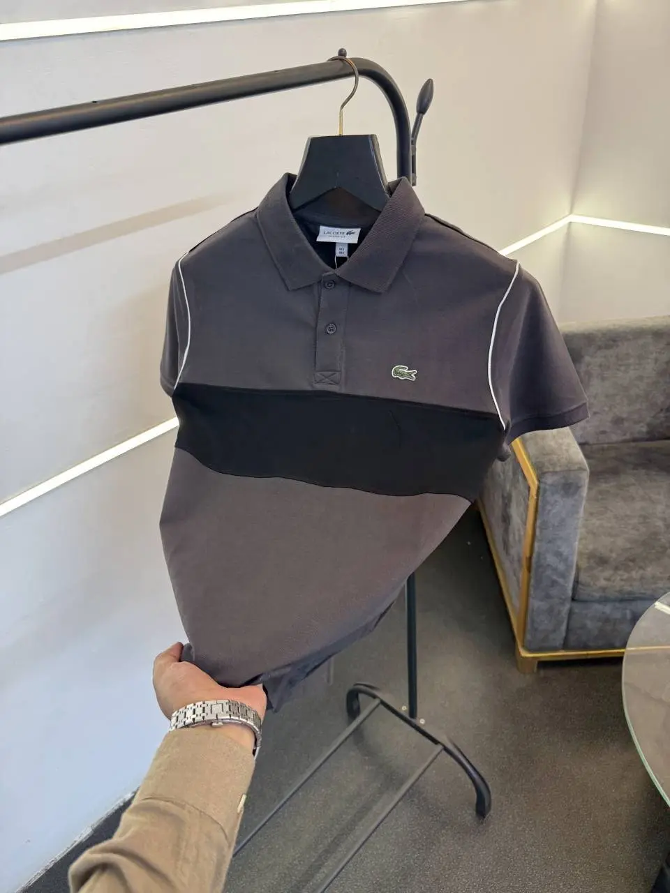 Lacoste imported polo tshirt grey - Image 2