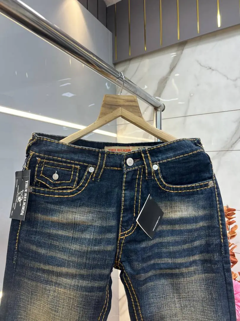 True Religio n Straight Fit Premium Imported Stretchable lycra fabric Denim with back flap pocket Design 3710 - Image 4