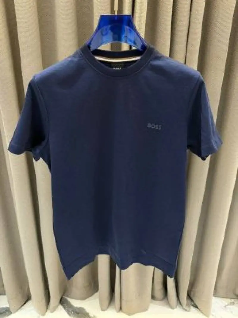 Boss Chest Logo Round Neck T-shirt Navy