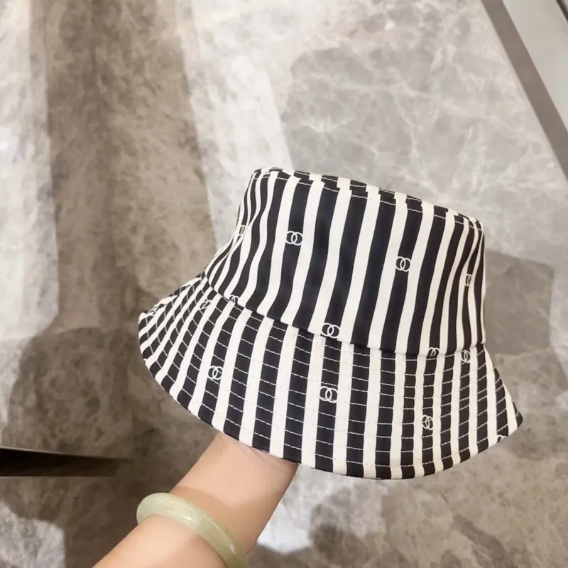 Chanel Black And White Stripes Premium Bucket Hat (With Safety Box) - Image 8