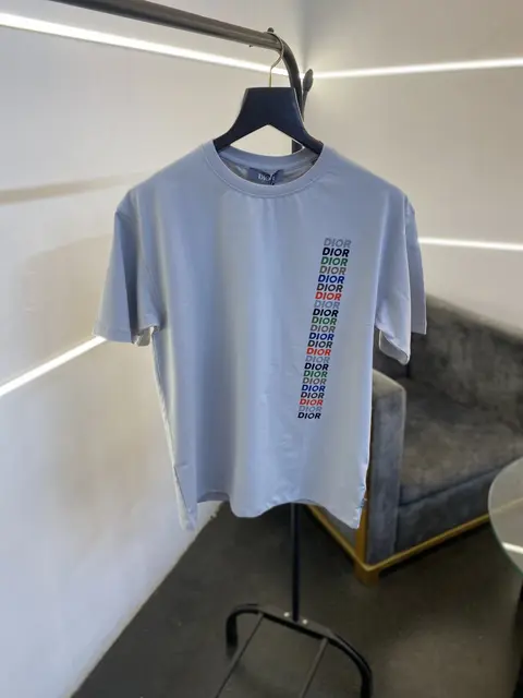 Dior multiple brand print imported relax fit turkey imported tshirt grey sale