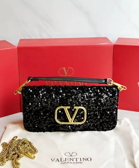 Valentino Sequin vlogo premium sling shoulder with original box