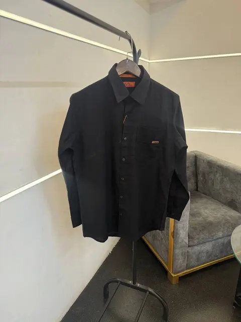 Heermes linen cotton imported shirt black
