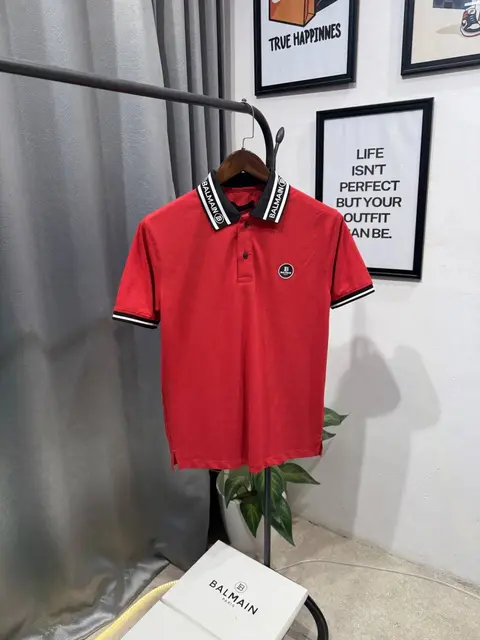 Balmain imported box pack polo tshirt red