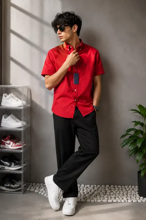 Ralph Laure n RL Premium Half Sleeves Linen Shirt 2222
