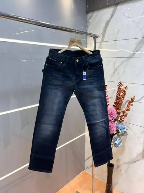 Dolce and gabbana blue shade premium imported stretchable lycra fabric straight fit denim with metal logo 3661