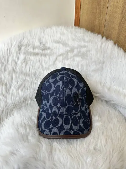 Coach Monogram Denim Blue Premium Unisex Cap With Safety Box