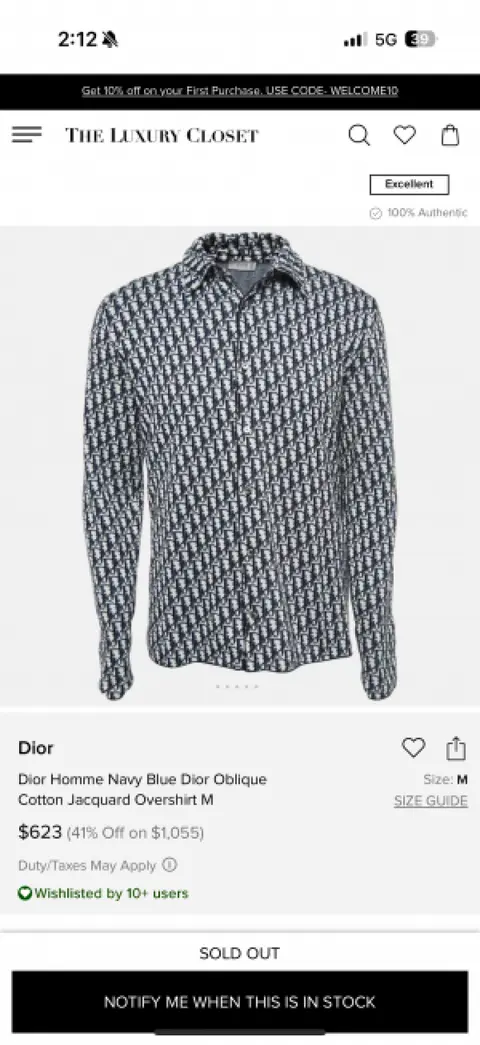 Dior imported sheket shirt Navy blue