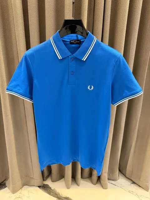 Fred Perry Chest Logo Polo T-shirt Blue