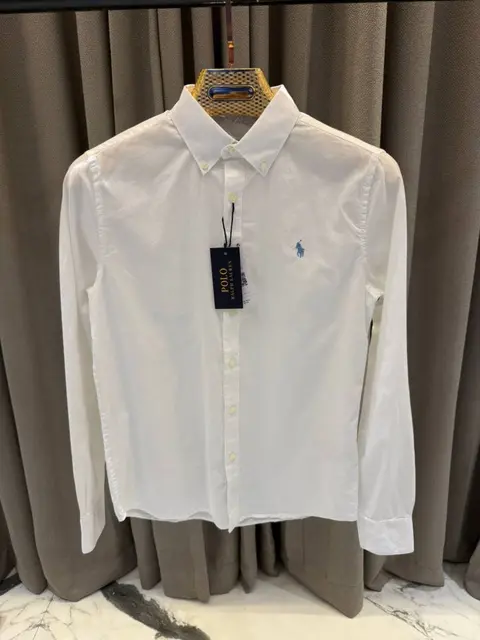 Ralph Lauren Chest Logo Full Sleeves Shirt White