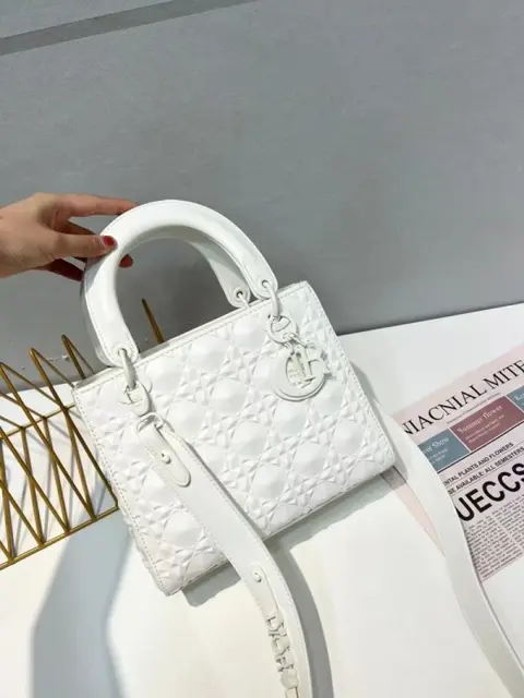 Dior Lady My ABC Bag With OG Box With Dust Bag & Extra Shoulder Strap (White 3D-209)