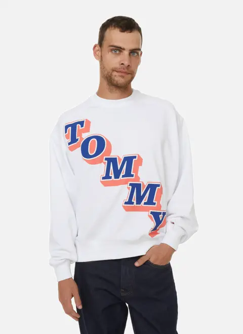 Tommy hilfigar premium embroidery sweatshirt white sale