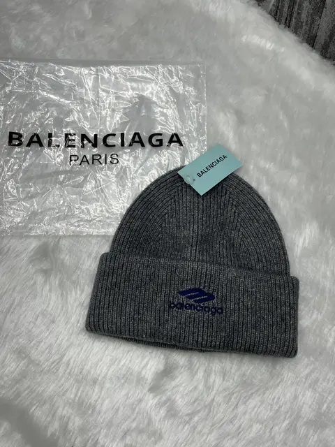 Balenciaga Knit Winter Beanie Cap (Grey) Premium Unisex With Safety Box