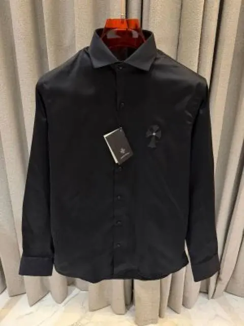 Chrome Heart Chest Logo Full Sleeves Shirt Black