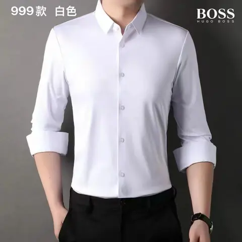 Hugo Bos Full Sleeves Shirt White