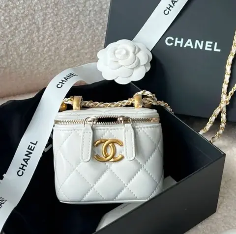 Chanel Small Vanity Premium Leather Bag With Original MagnetBox