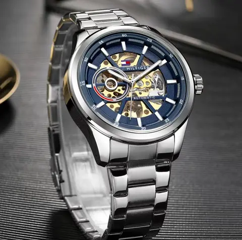 Tommy Hilfige r Automatic Silver-Blue