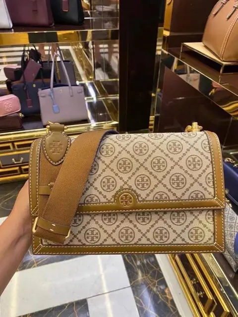 Tori Burch T Monogram Jacquard Crossbody Bag With OriginalBox 2SlingBelt Premium