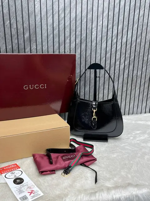 Gucci Jackie 1955 Black Large ShoulderBag With DoubleBox Packing