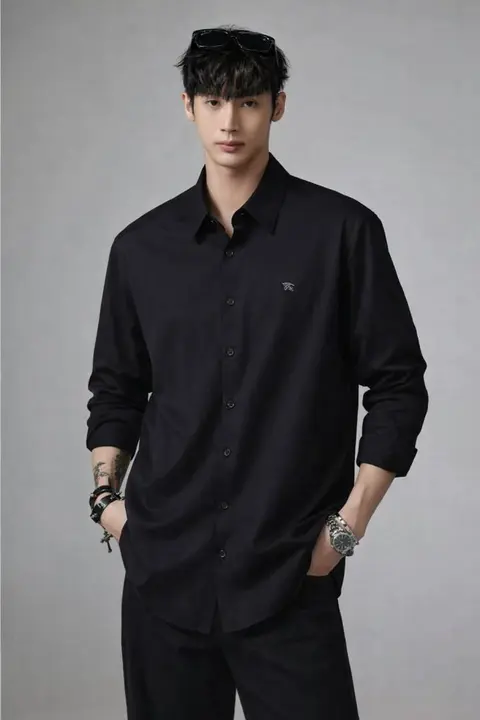 Burberry IMPORTED TRENDING KOREAN SHIRT BLACK