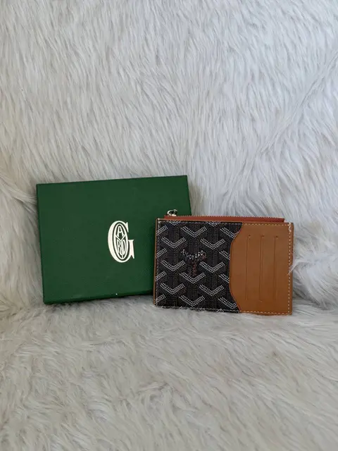Goyard BB-1 Bourbon Zipped CardCase Wallet With OriginalBox