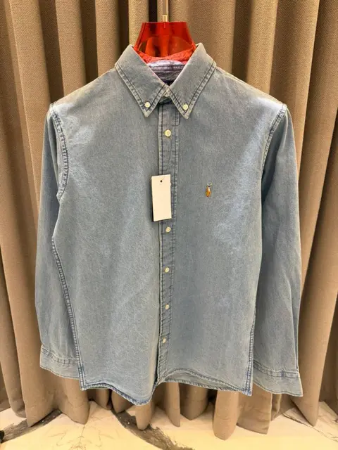 Ralph Lauren Chest Logo Full Sleeves Shirt Sea Blue
