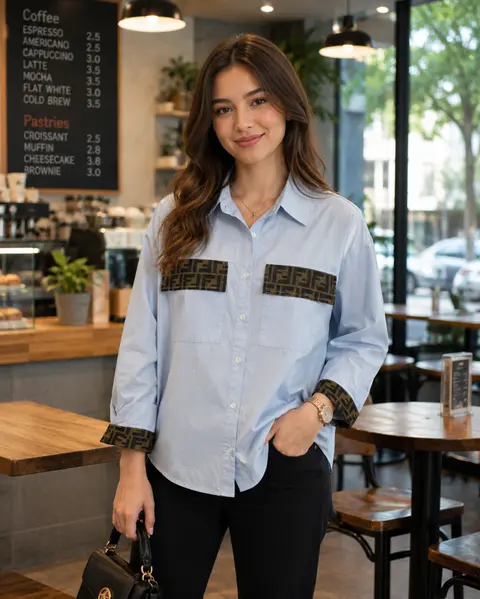 Fen Pocket Logo Shirt Sky S120-SK