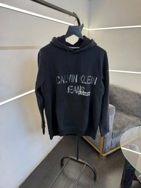 Ck imported heavy gsm hooded sweatshirt black sale