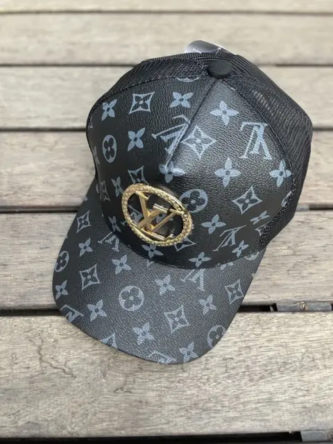 Louis Vuitton Monogram Black Gold Premium Unisex Cap (With Box) 920