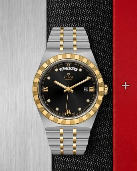 Tudor Royal Automatic 2 ton gold black Diamond