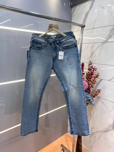 True Religio n Light Shade Premium Imported Stretchable Lycra Fabric Straight fit Denim with Back Flap pocket Design 3231