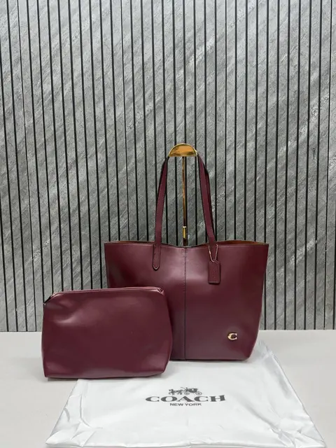 Coach Wine North Tote With DustCover & Pouch