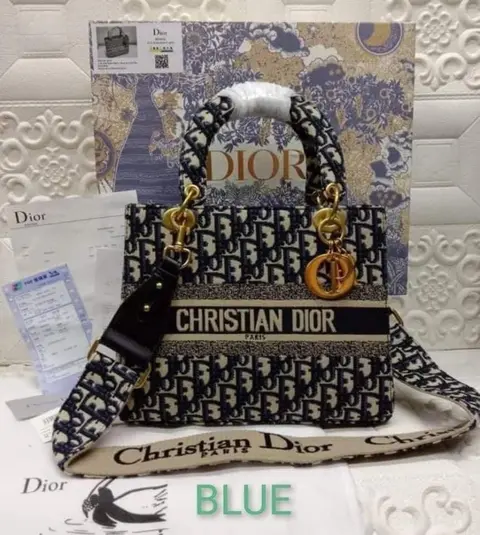 Dior Lady D Lite Canvas Blue With OriginalBox