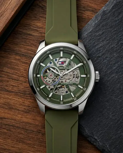 Tommy Hilfige r Automatic Silicon Green-Silver