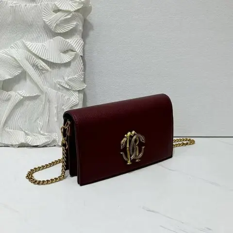 Roberto Cavalli RC Logo Wine Shoulder Sling Bag With Original Box