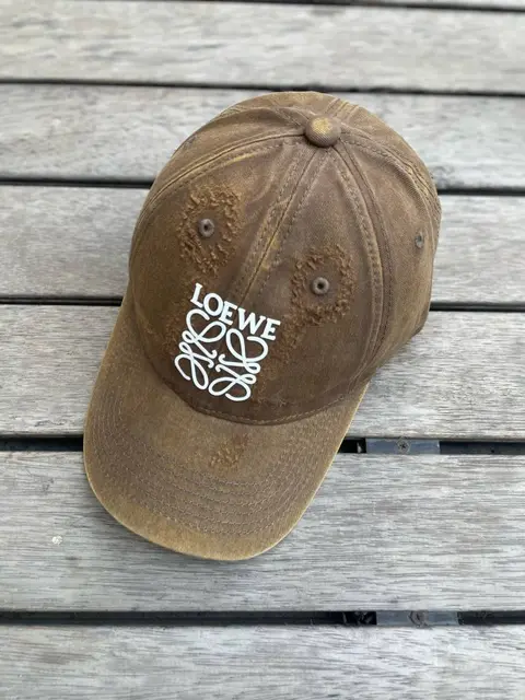 Loewe Denim Washed Brown Premium Unisex Cap With Safety Box