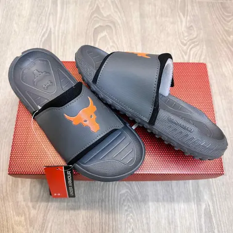 Under Armor Project Rock 3 Grey Orange Flip-Flop