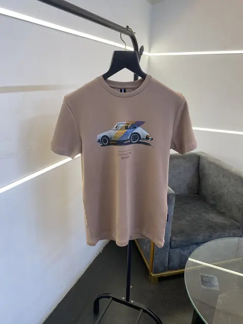 Hugo bos imported round neck tshirt rose