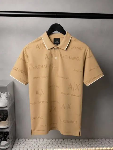 Armani Exchange All Over Logo Polo T Shirt with OG Packaging 1372 sale offer vs1000