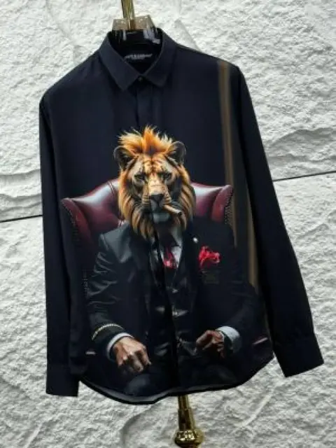 DOLLCE GABANA PRINTED SHIRT BLACK