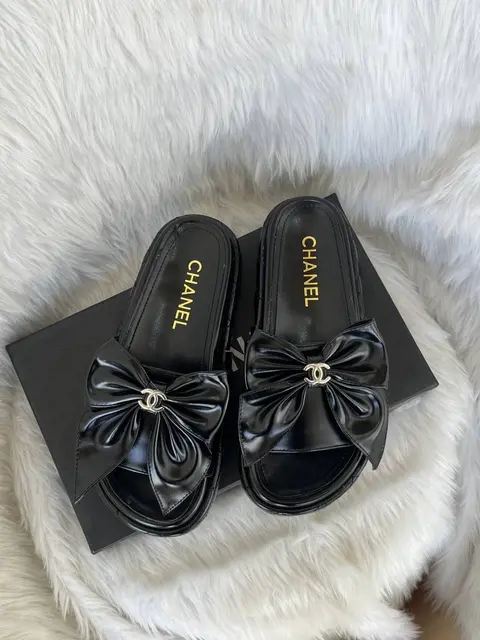 Chanel Bow Fixprice Platform Slides With OriginalBox