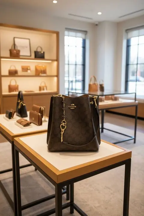 Coach Coffee-Black Mollie Bucket Bag With OriginalBox DustCover Tags BagCharm