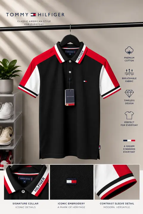 Tommy Hilfiiger Premium Polo T-Shirt with OG box Packaging 2202
