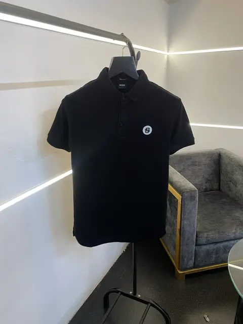 Hugo bos premium imported polo tshirt black